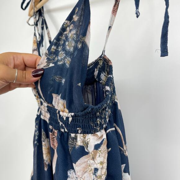Agua Bendita | Madame Vania Maxi Dress Navy Floral M - Picture 9 of 13